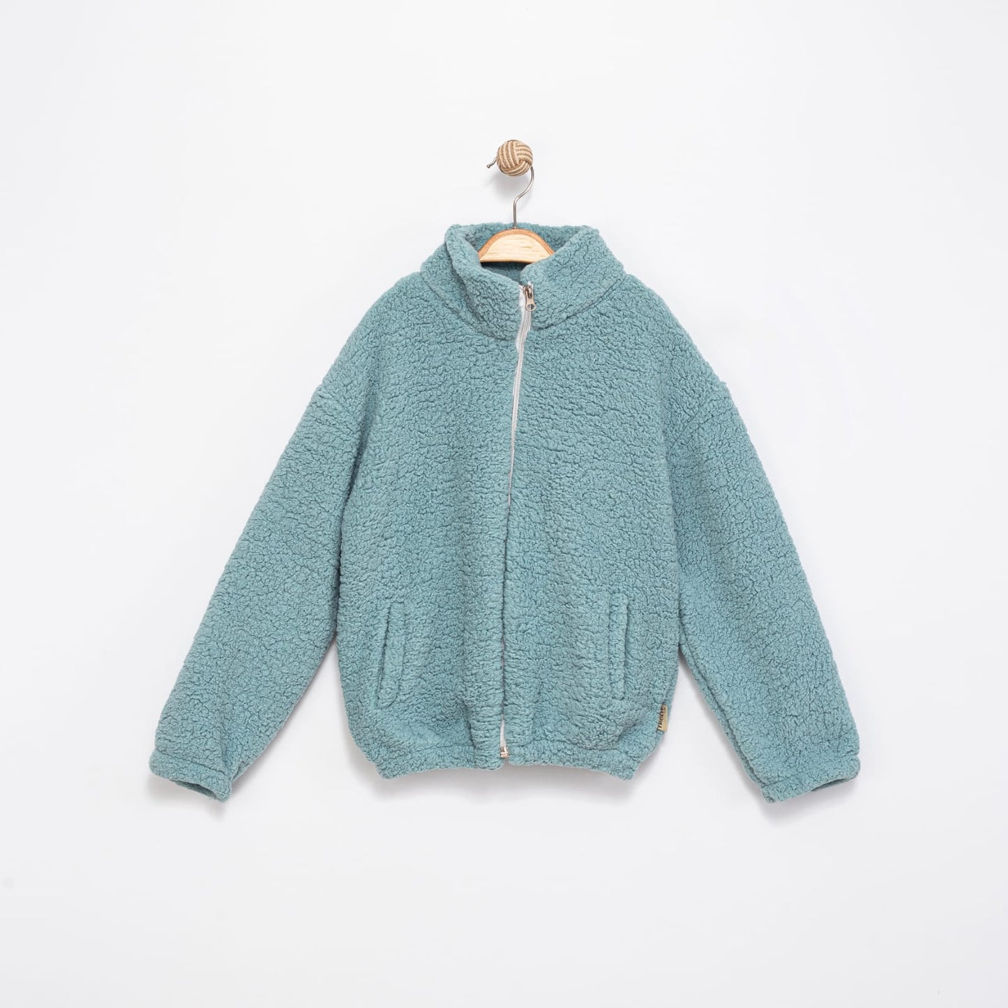 Kuzu Kumaş Fermuarlı Çocuk Montu