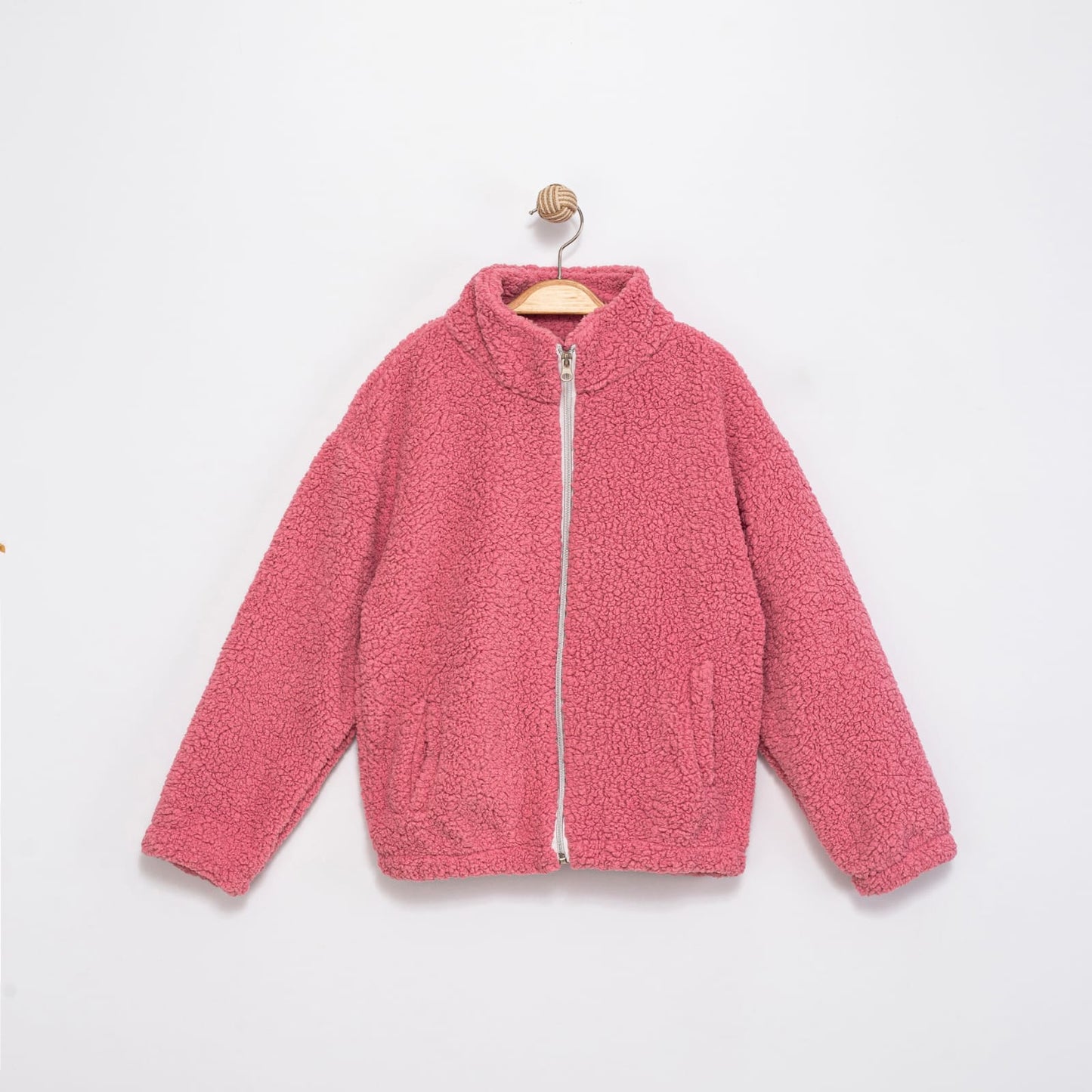 Kuzu Kumaş Fermuarlı Çocuk Montu