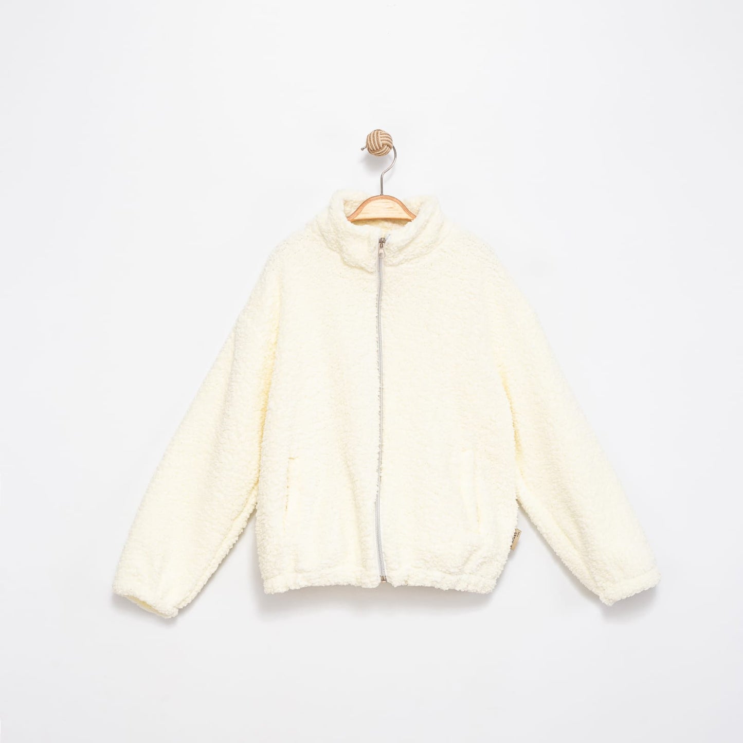 Kuzu Kumaş Fermuarlı Çocuk Montu